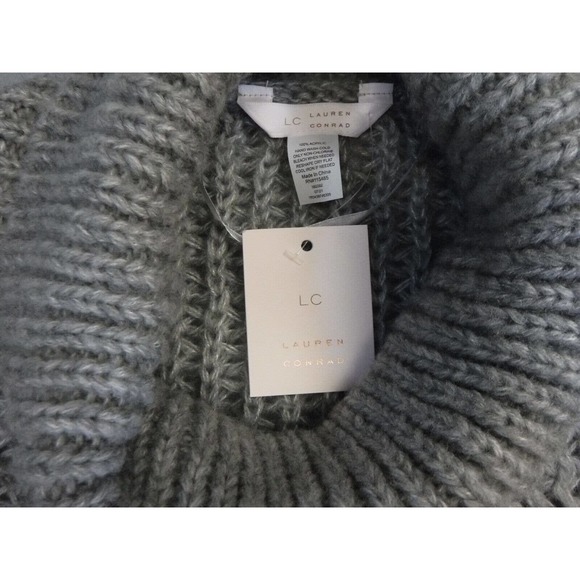 Lauren Conrad One Size Grey & White Open Knit Pullover Poncho - Picture 5 of 7